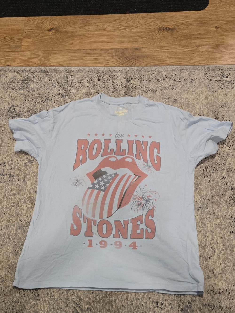 American Eagle Outfitters Light Blue AE Band Tee, Rolling Stones